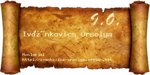 Ivánkovics Orsolya névjegykártya